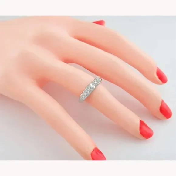 Genuine Diamonds Band Ring 14k White Gold